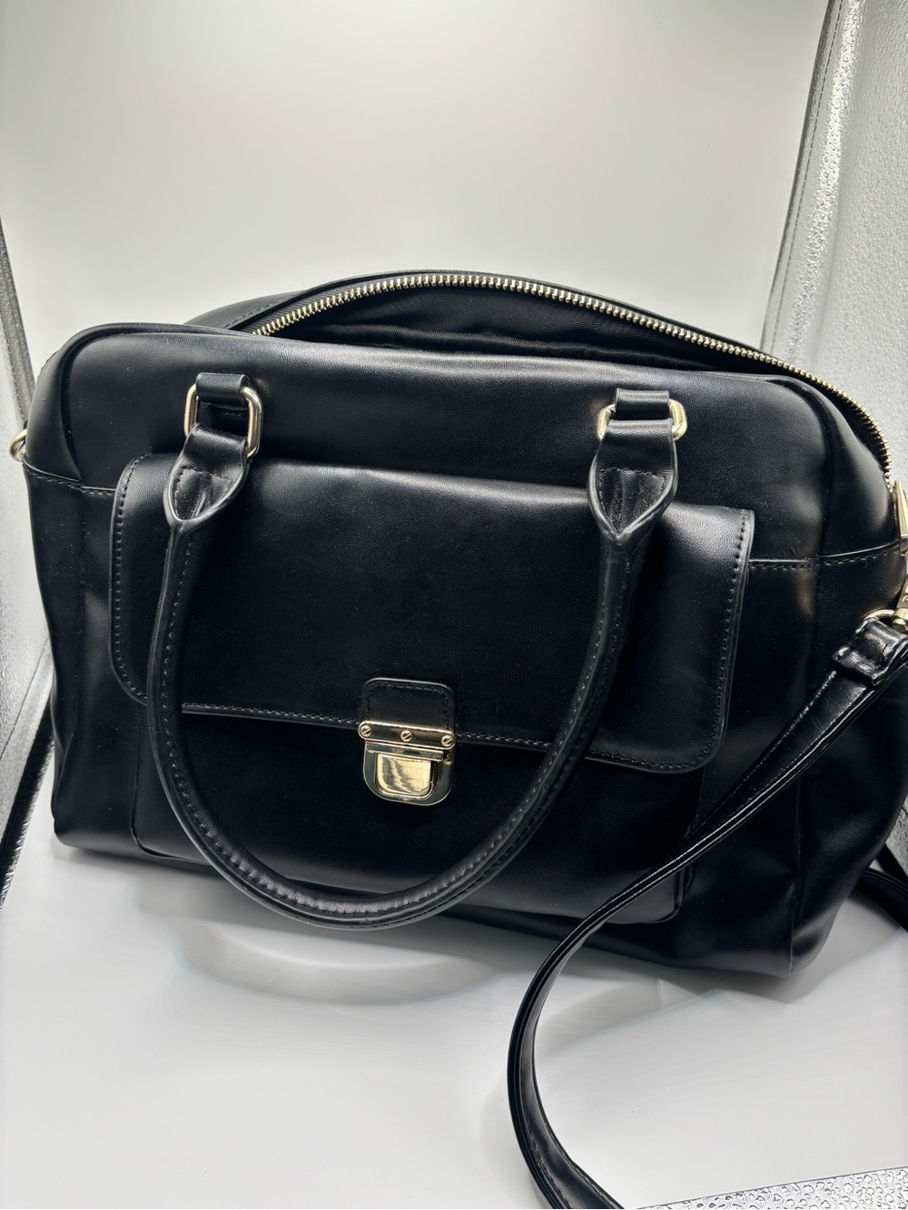 🖤 DANIER Black Leather Handbag / Shoulder Bag